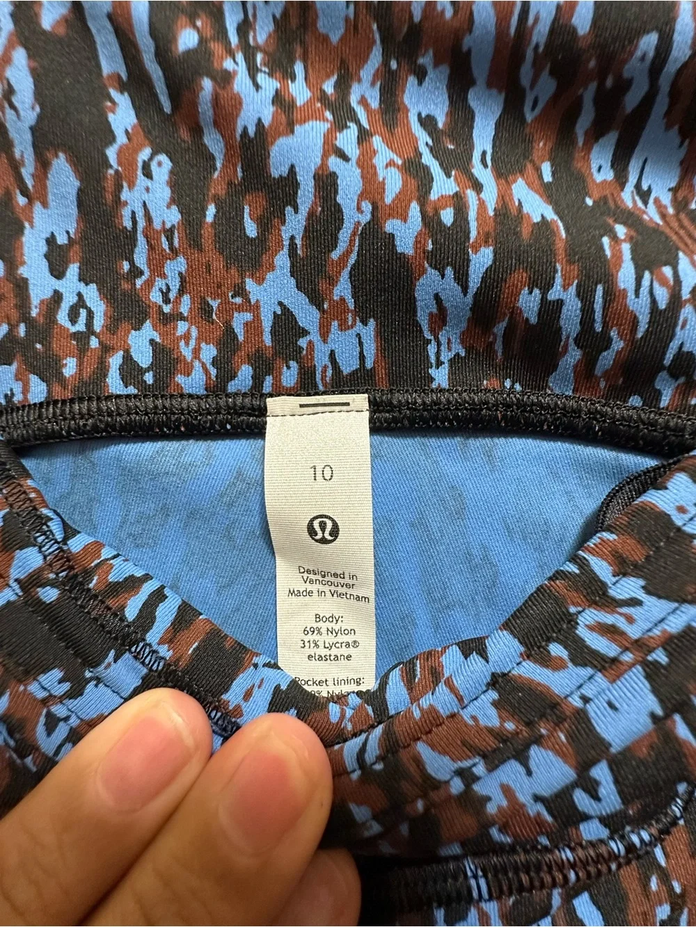 lululemon athletica Blue & Black Patterned Leggings